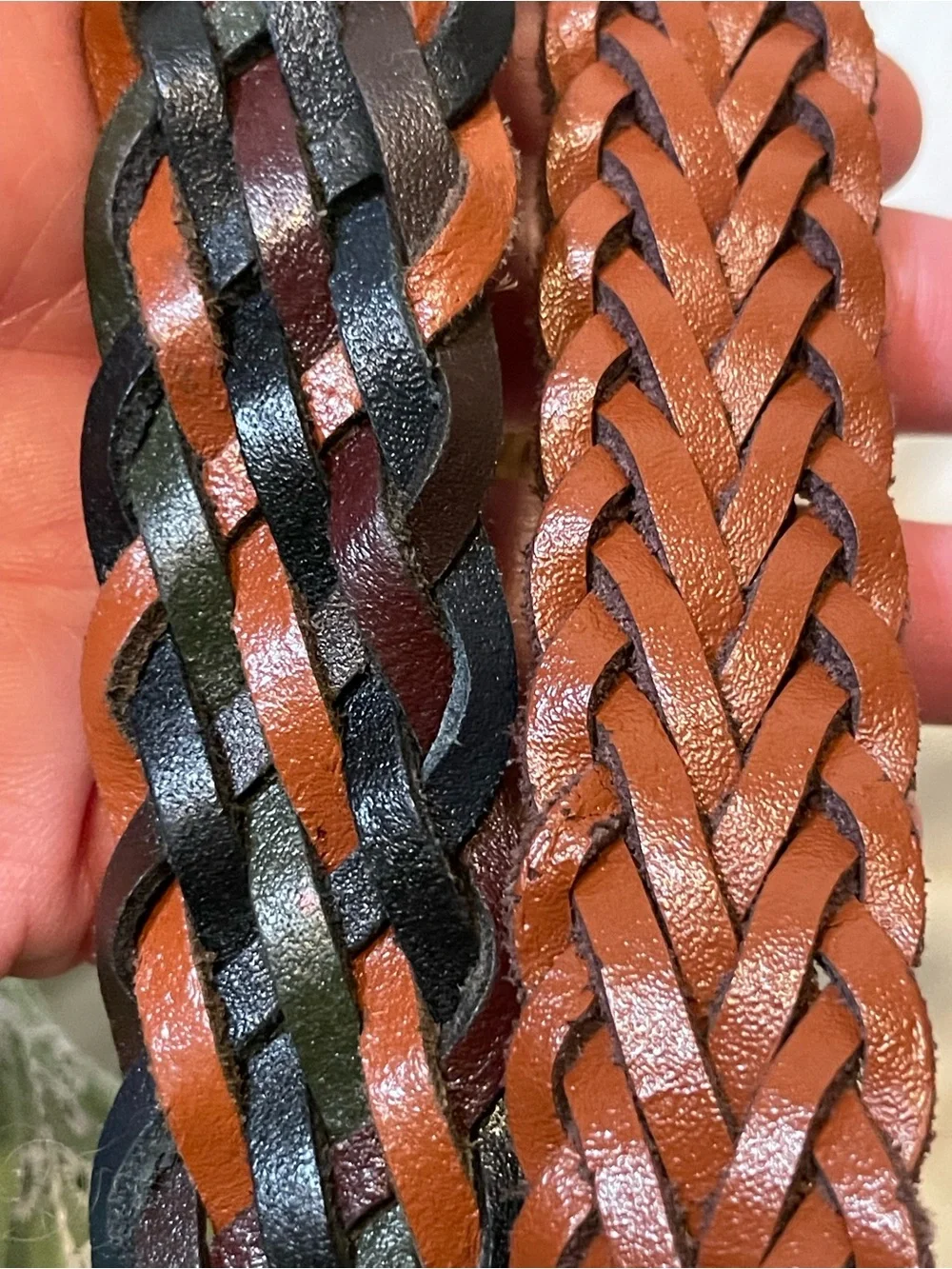 Capezio 1980’s Braided Leather Belts in Brown and Multi-Tone